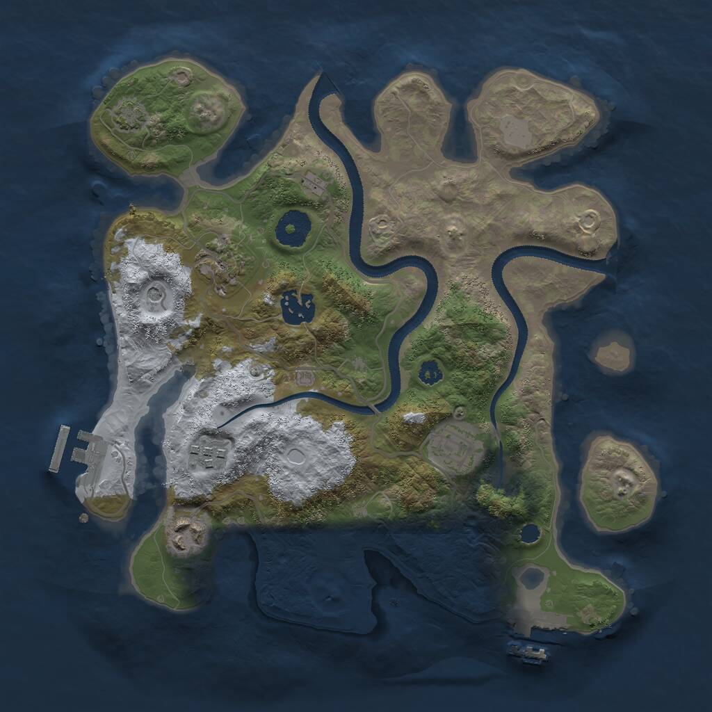 Rust Map: Procedural Map, Size: 3000, Seed: 92243768, 10 Monuments