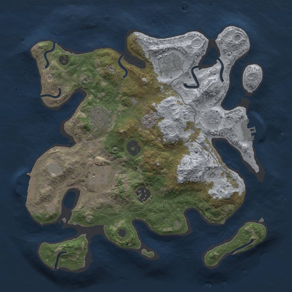 Rust Map: Procedural Map, Size: 3000, Seed: 391224319, 14 Monuments