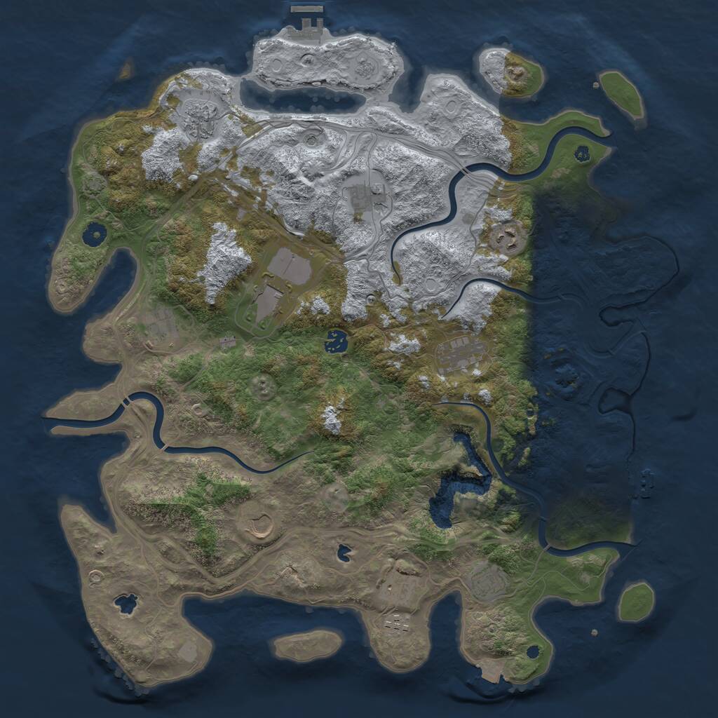 Rust Map: Procedural Map, Size: 4500, Seed: 897187655, 17 Monuments