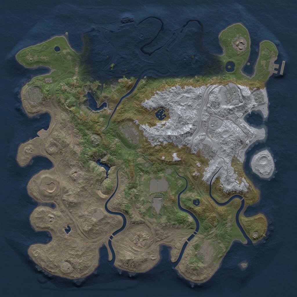 Rust Map: Procedural Map, Size: 4250, Seed: 1310747615, 17 Monuments