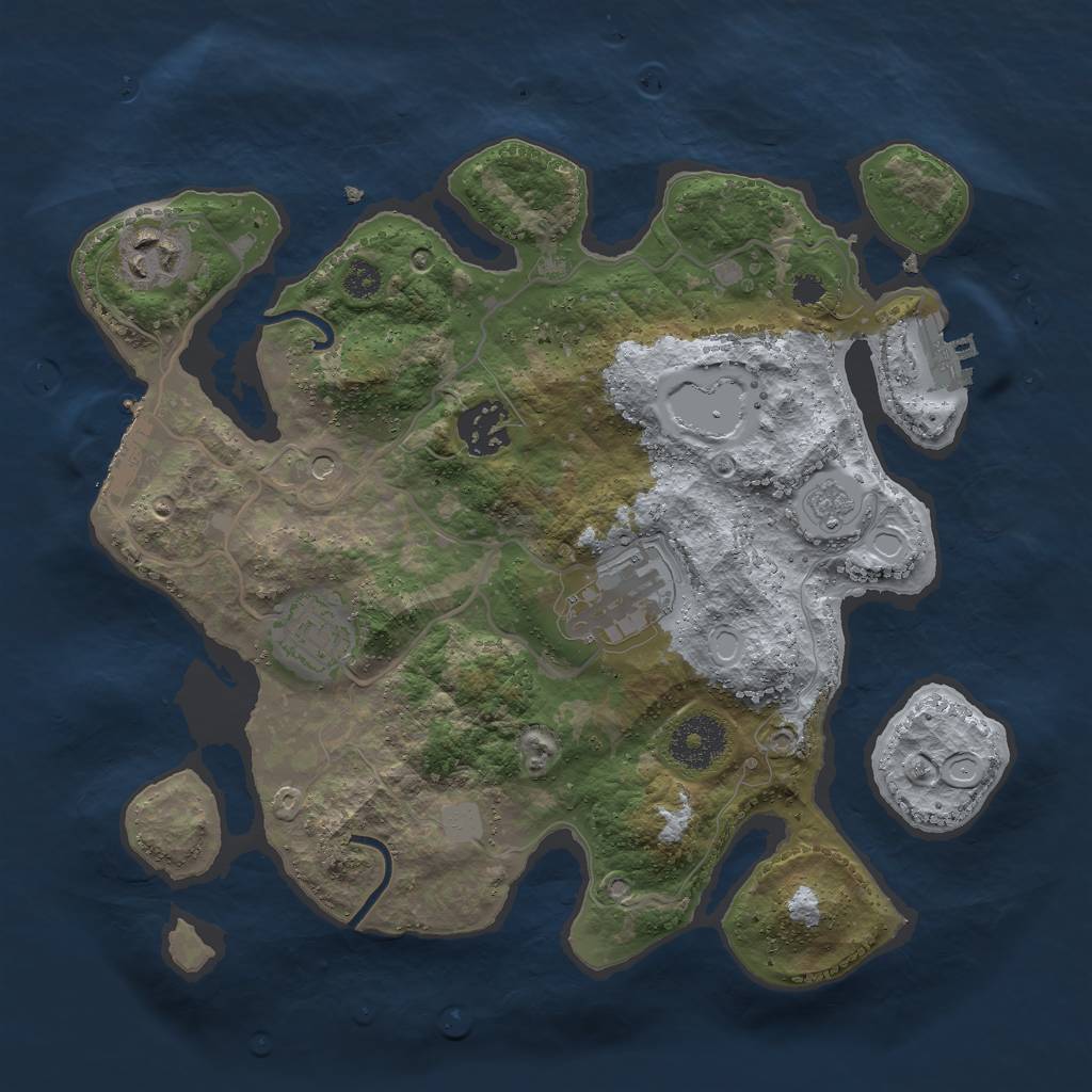 Rust Map: Procedural Map, Size: 3000, Seed: 2450790, 13 Monuments