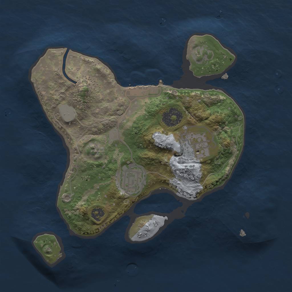Rust Map: Procedural Map, Size: 2250, Seed: 55634322, 8 Monuments