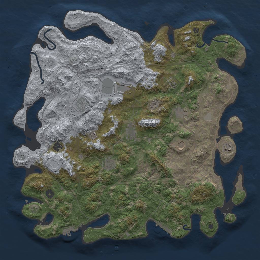 Rust Map: Procedural Map, Size: 4500, Seed: 354, 19 Monuments