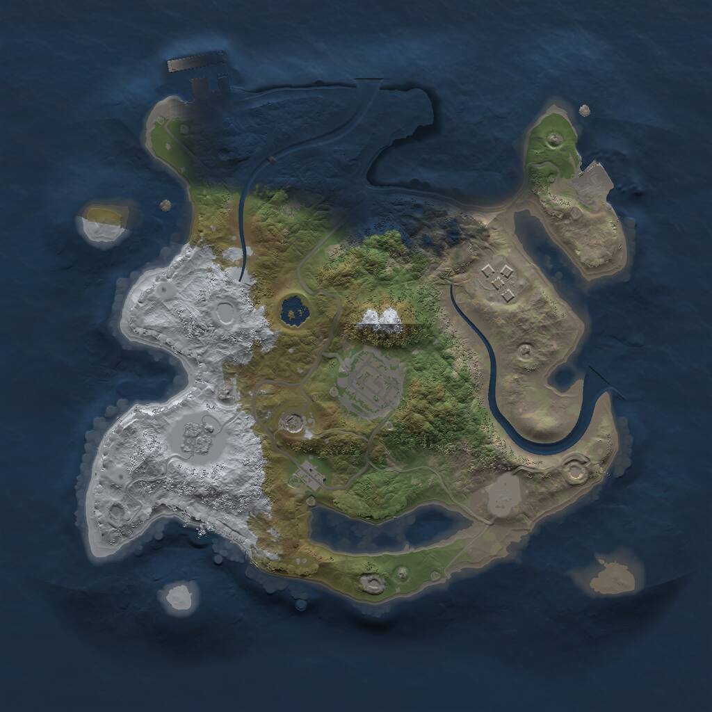 Rust Map: Procedural Map, Size: 2500, Seed: 564239285, 6 Monuments