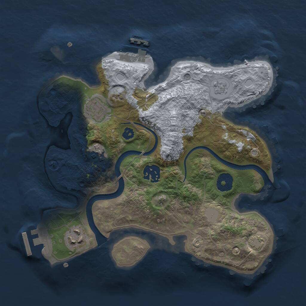 Rust Map: Procedural Map, Size: 2600, Seed: 13825, 9 Monuments