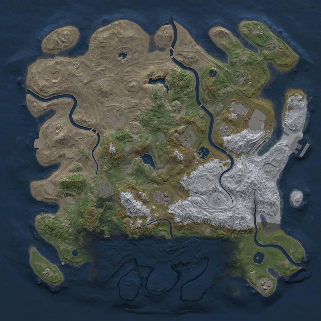 Rust Map: Procedural Map, Size: 4250, Seed: 170438685, 15 Monuments