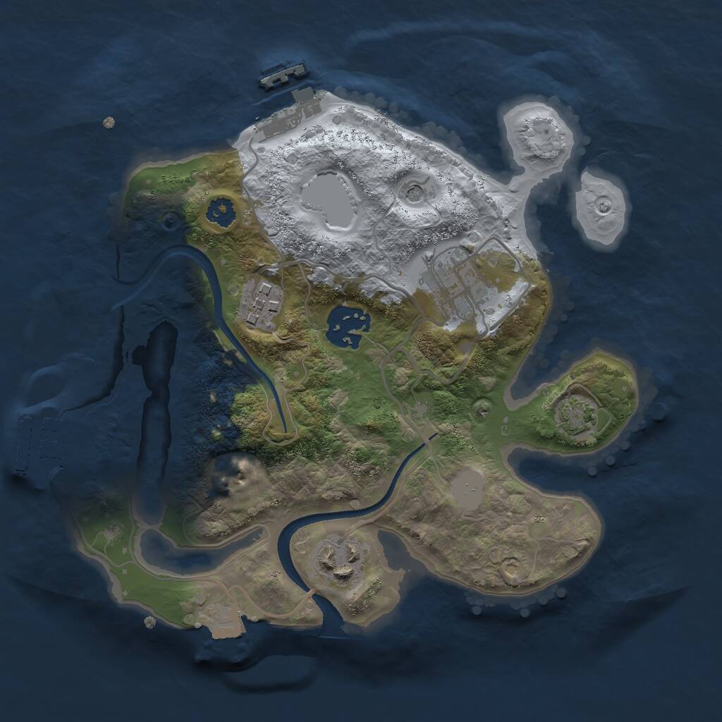 Rust Map: Procedural Map, Size: 2500, Seed: 11277, 9 Monuments