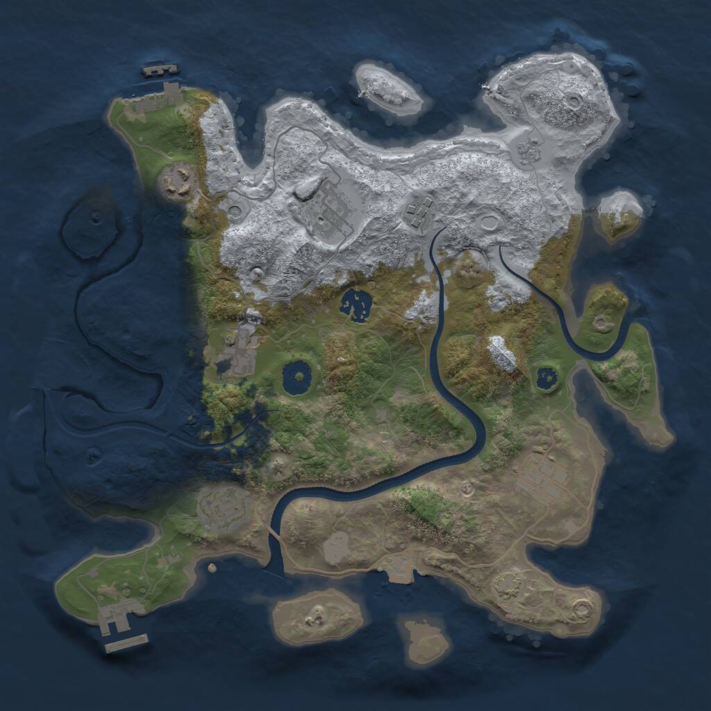 Rust Map: Procedural Map, Size: 3300, Seed: 7734, 13 Monuments