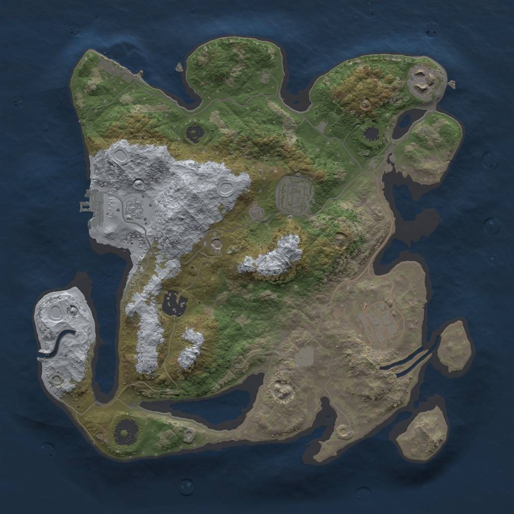 Rust Map: Procedural Map, Size: 3000, Seed: 26950, 13 Monuments