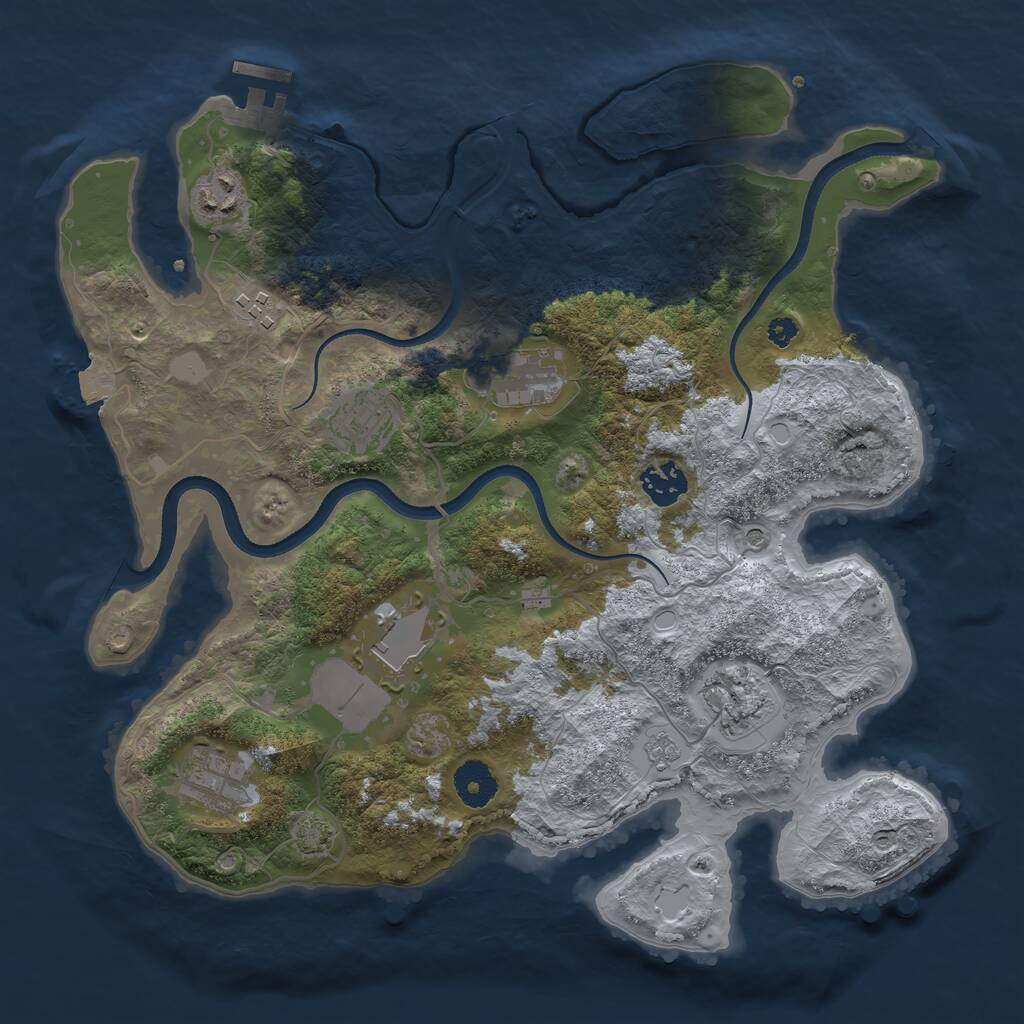 Rust Map: Procedural Map, Size: 3500, Seed: 20221230, 13 Monuments