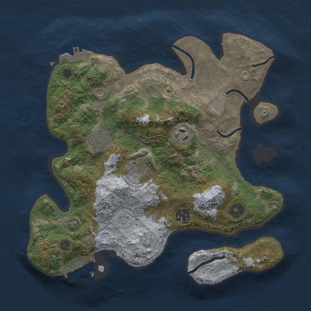 Rust Map: Procedural Map, Size: 3100, Seed: 1921, 13 Monuments