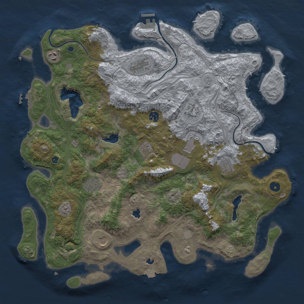 Rust Map: Procedural Map, Size: 4500, Seed: 76025763, 16 Monuments