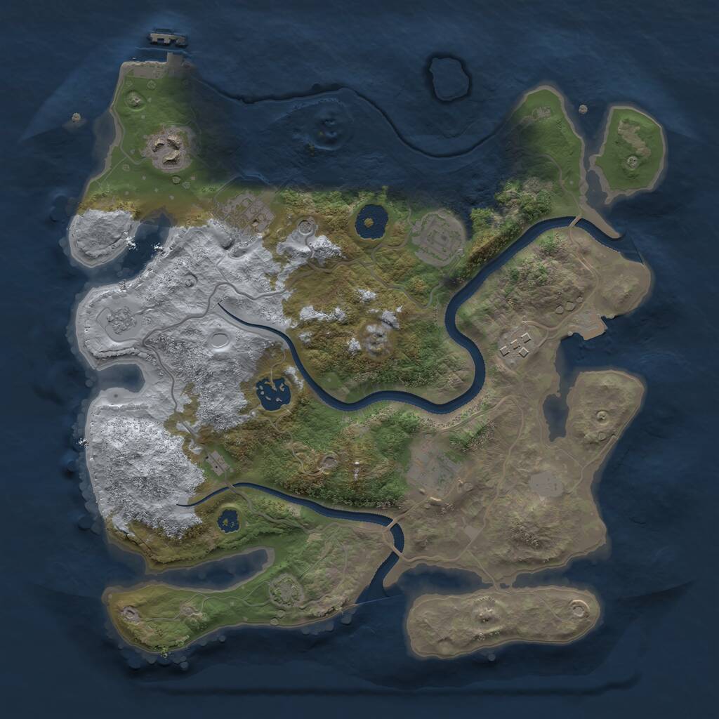 Rust Map: Procedural Map, Size: 3200, Seed: 51819992, 11 Monuments