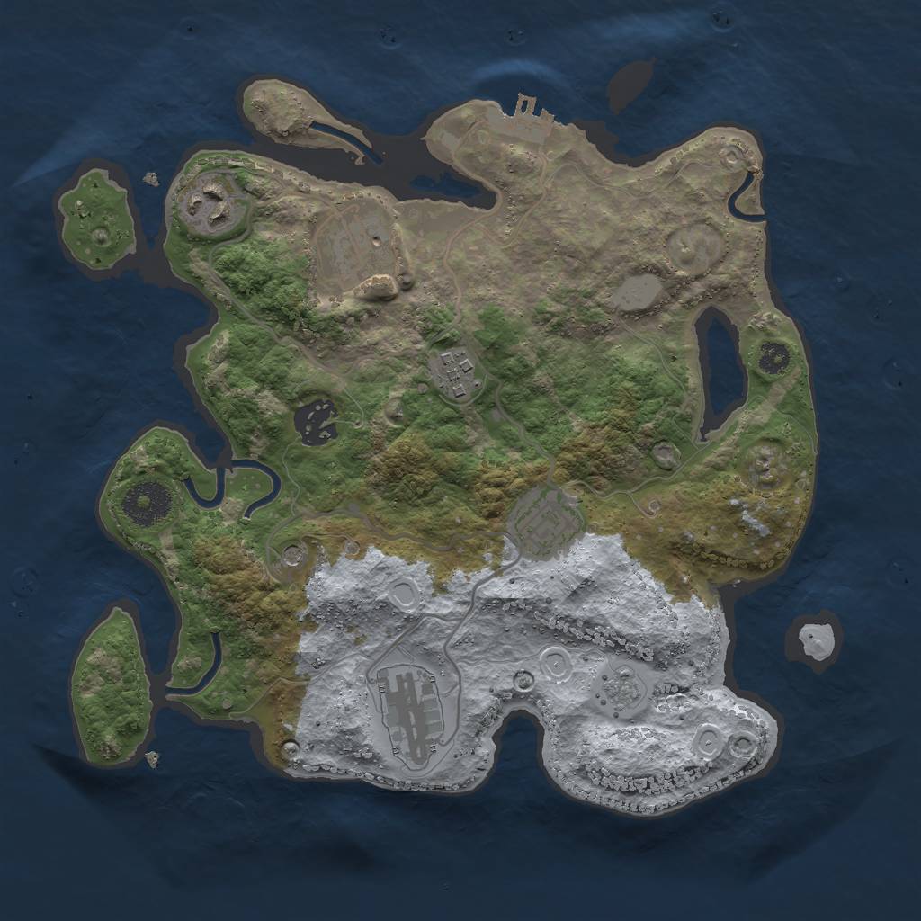 Rust Map: Procedural Map, Size: 3000, Seed: 1441815143, 14 Monuments