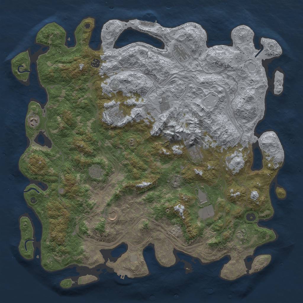 Rust Map: Procedural Map, Size: 5000, Seed: 76025763, 20 Monuments