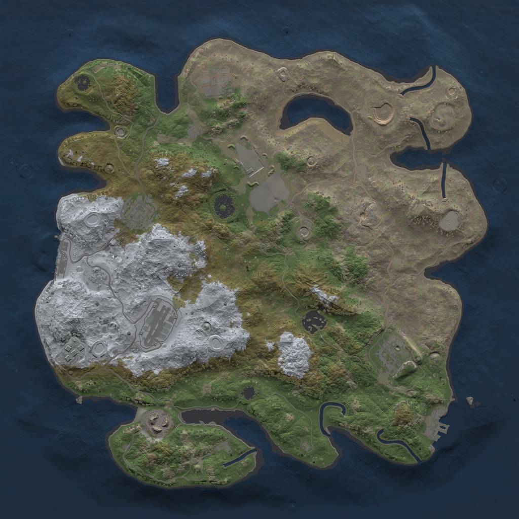 Rust Map: Procedural Map, Size: 3500, Seed: 12211, 18 Monuments