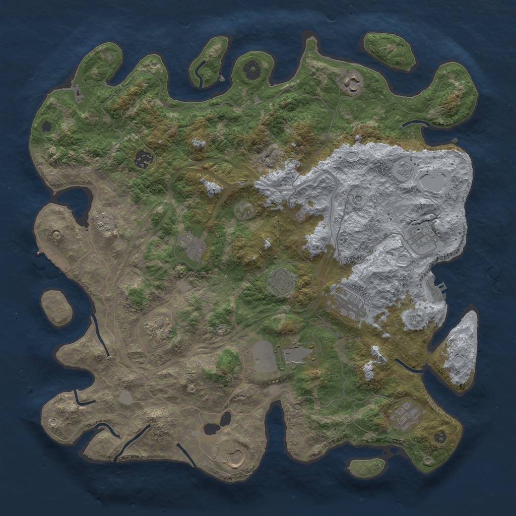 Rust Map: Procedural Map, Size: 4250, Seed: 932572834, 20 Monuments