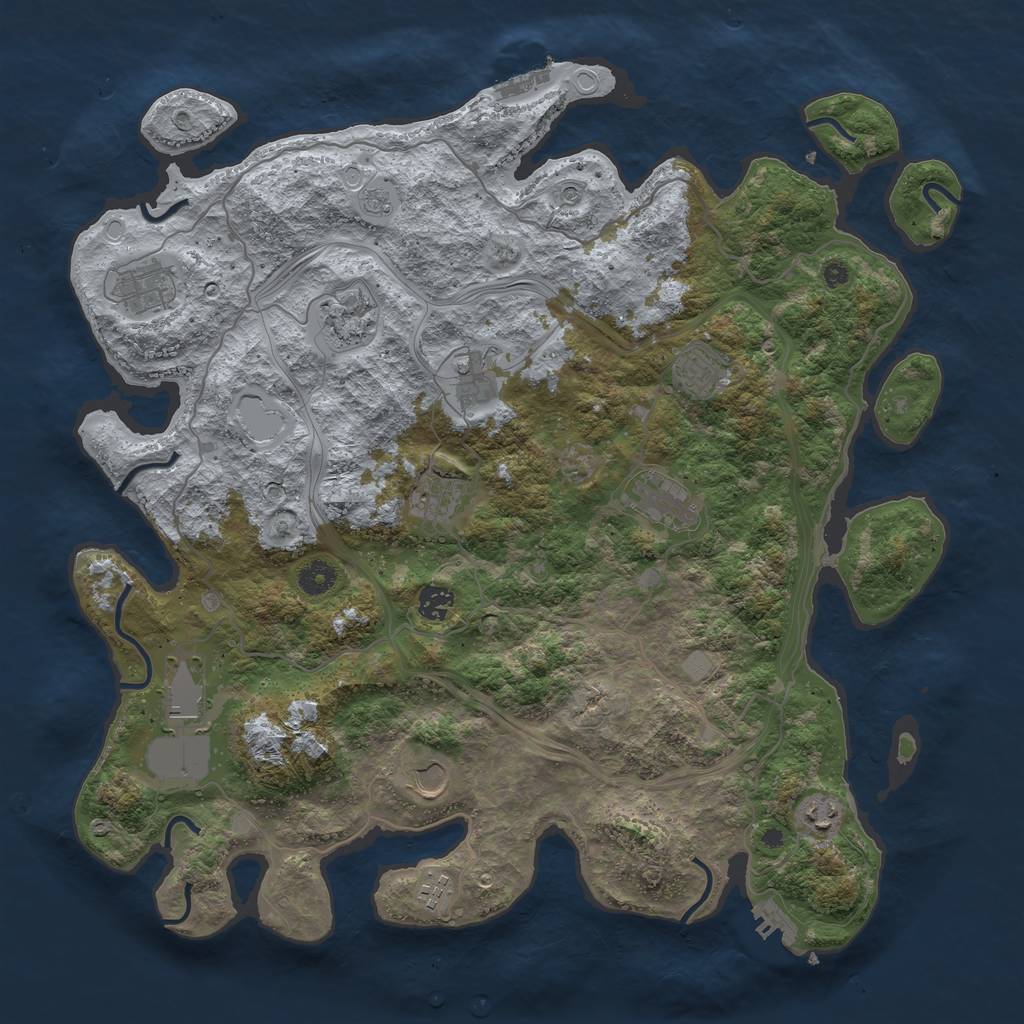 Rust Map: Procedural Map, Size: 4296, Seed: 2300000, 20 Monuments