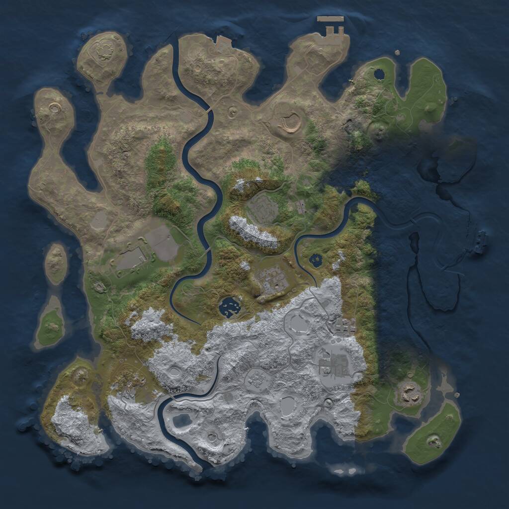 Rust Map: Procedural Map, Size: 3850, Seed: 4427389, 15 Monuments