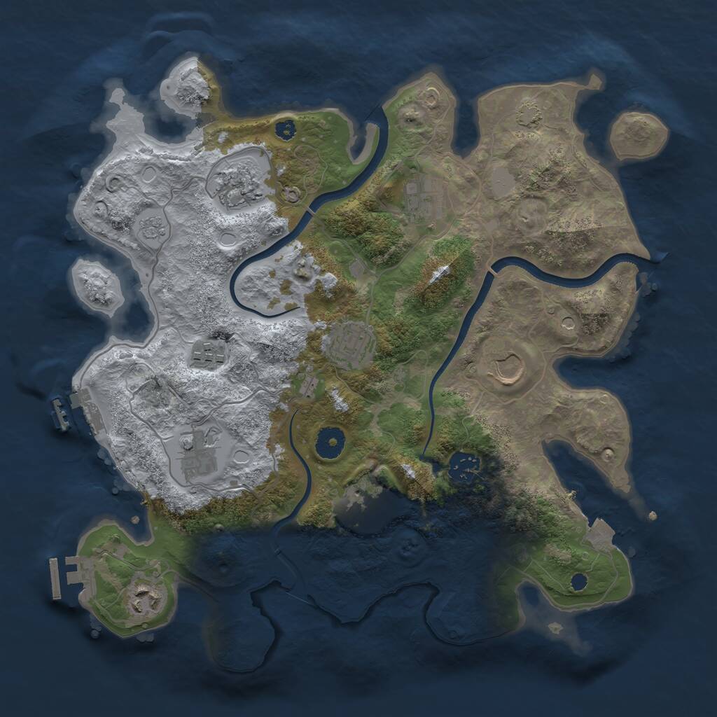 Rust Map: Procedural Map, Size: 3500, Seed: 12292022, 15 Monuments