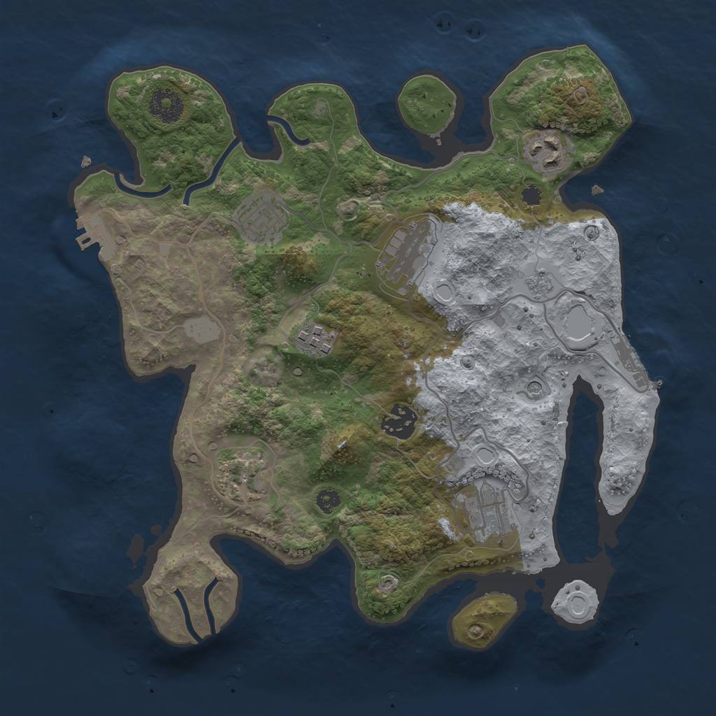 Rust Map: Procedural Map, Size: 3100, Seed: 1977, 16 Monuments