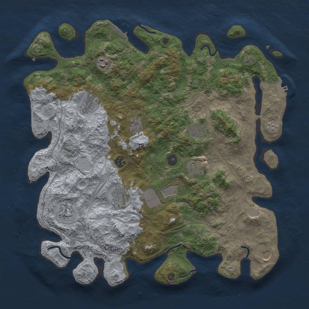 Rust Map: Procedural Map, Size: 4250, Seed: 1609043637, 20 Monuments