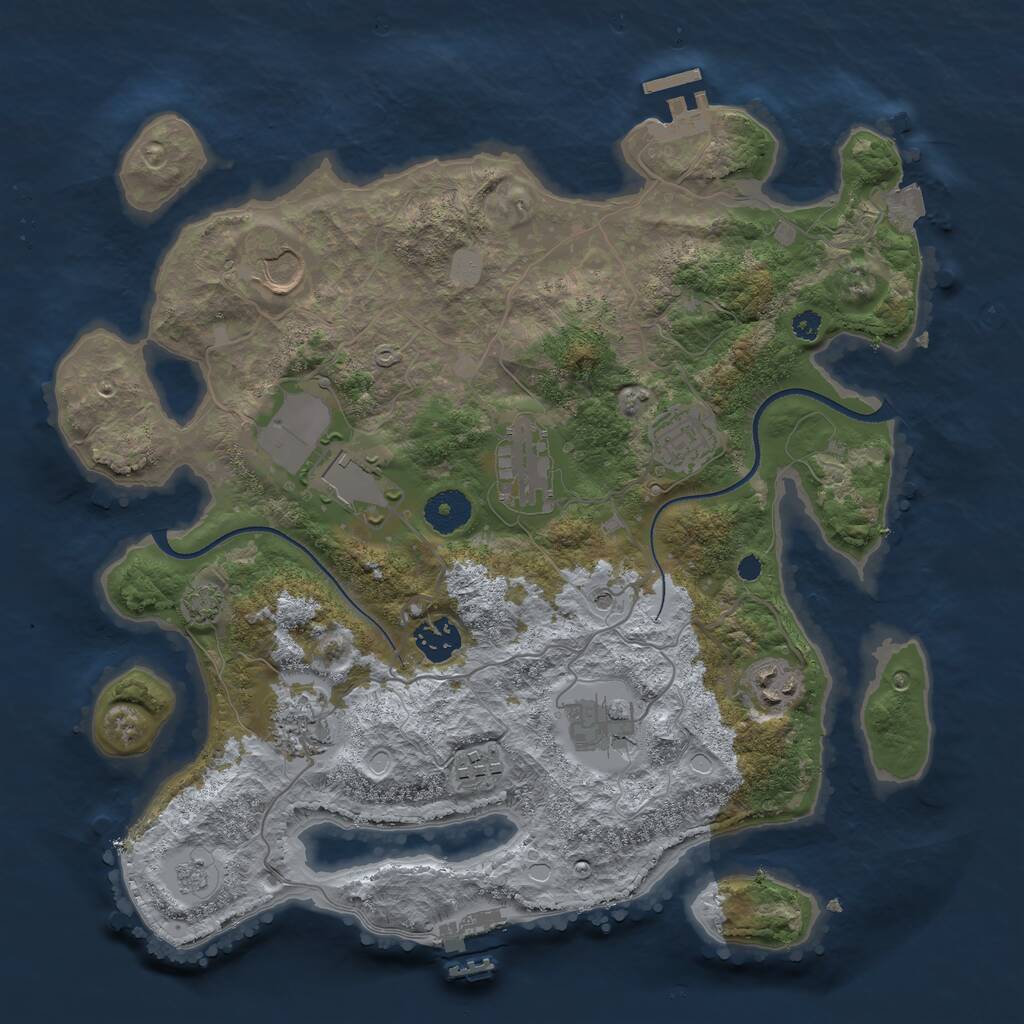Rust Map: Procedural Map, Size: 3500, Seed: 149957428, 15 Monuments