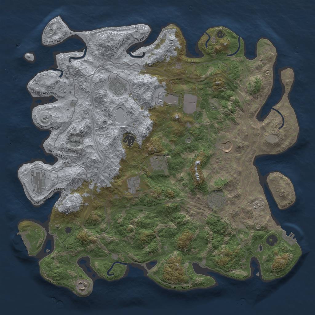 Rust Map: Procedural Map, Size: 4250, Seed: 17514, 19 Monuments