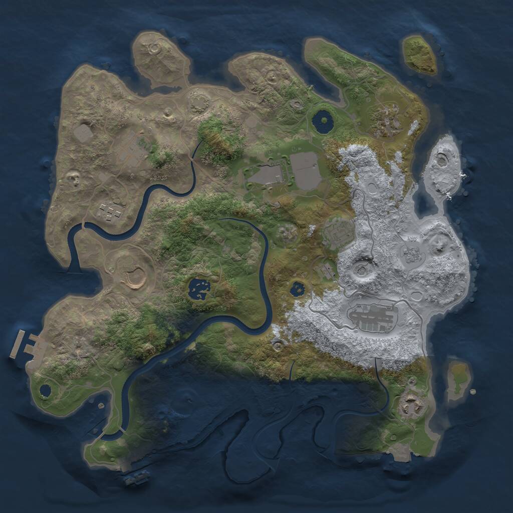 Rust Map: Procedural Map, Size: 3500, Seed: 16896, 15 Monuments