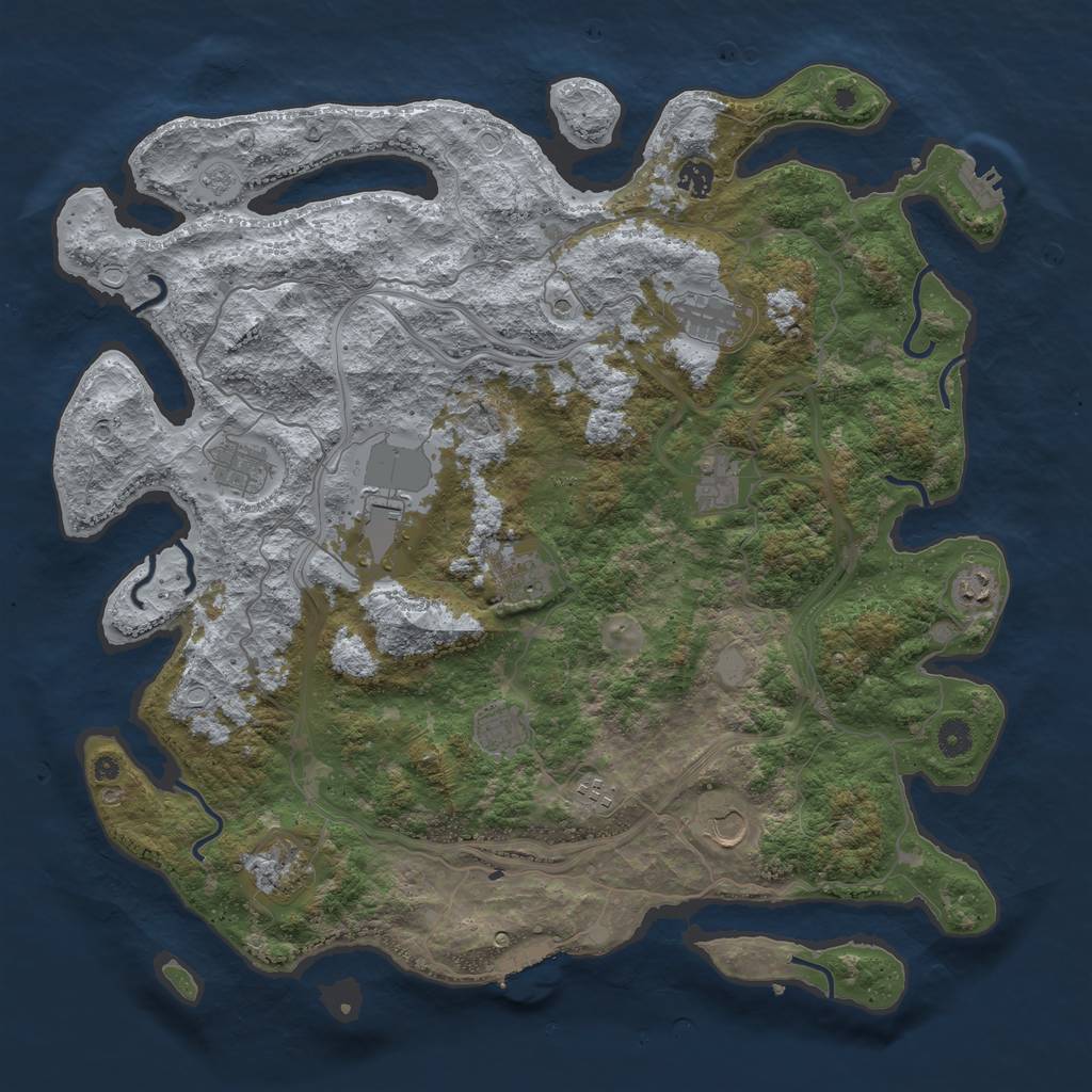 Rust Map: Procedural Map, Size: 4500, Seed: 578987560, 20 Monuments