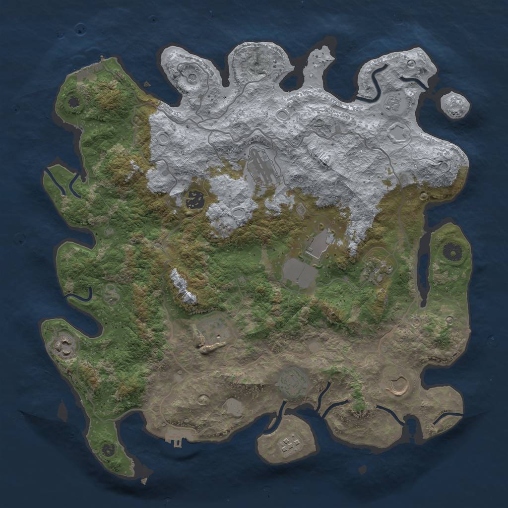 Rust Map: Procedural Map, Size: 4000, Seed: 765719048, 18 Monuments