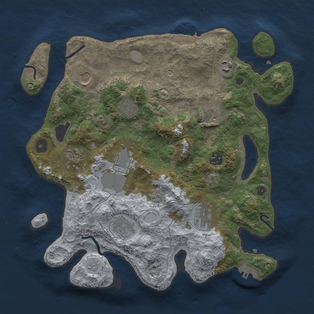 Rust Map: Procedural Map, Size: 3500, Seed: 1152051897, 19 Monuments