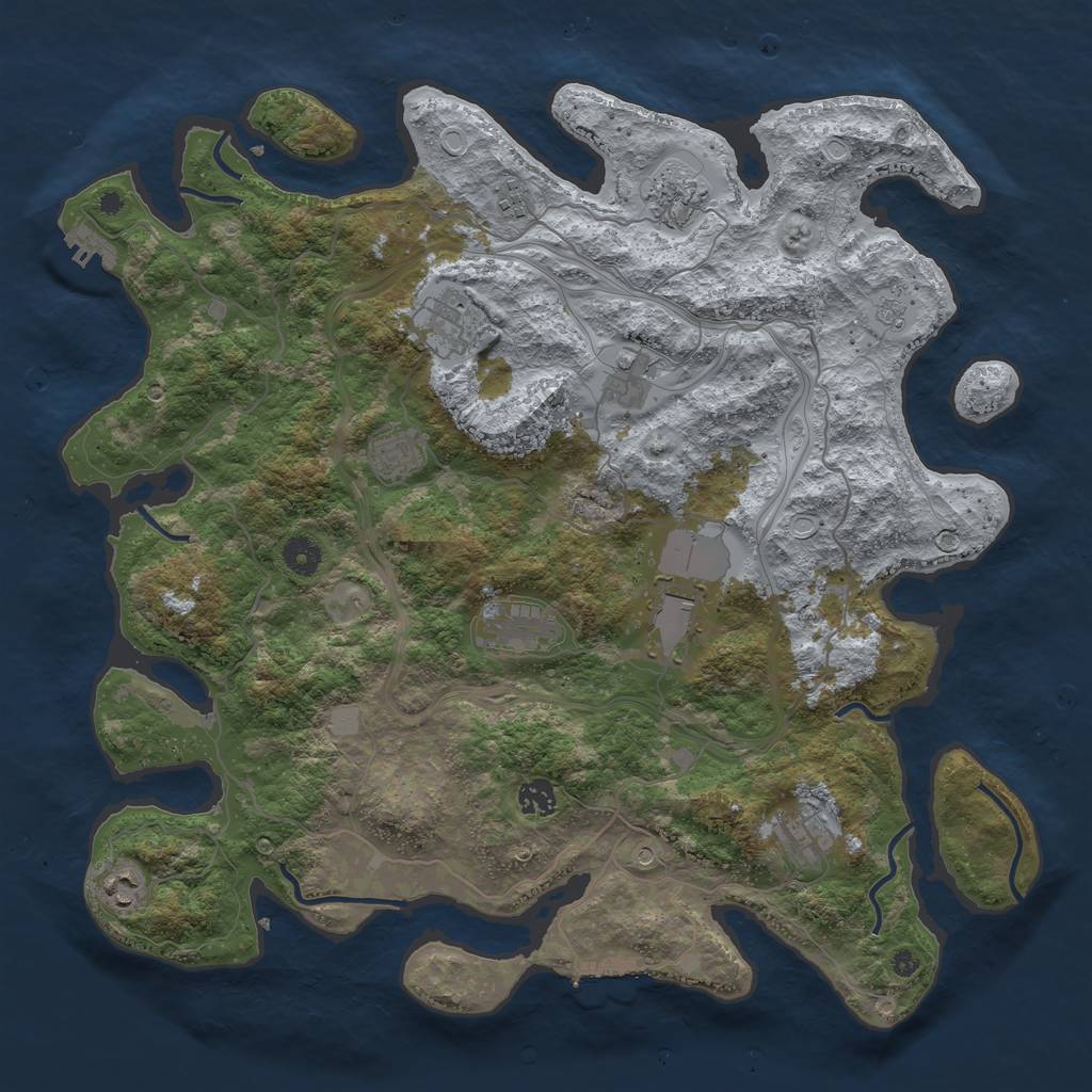 Rust Map: Procedural Map, Size: 4250, Seed: 291222, 19 Monuments