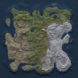 Thumbnail Rust Map: Procedural Map, Size: 3500, Seed: 2556892, 14 Monuments