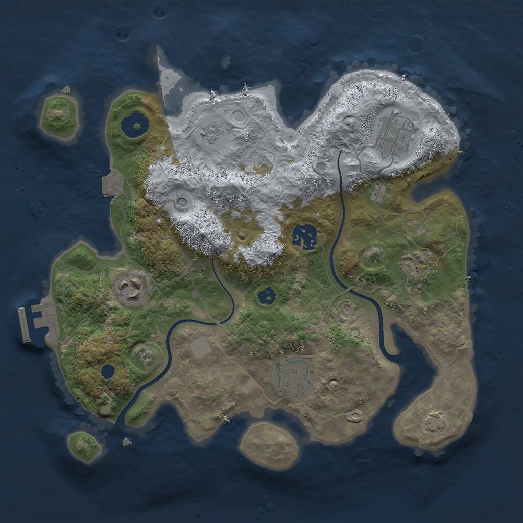 Rust Map: Procedural Map, Size: 3000, Seed: 1494816148, 10 Monuments