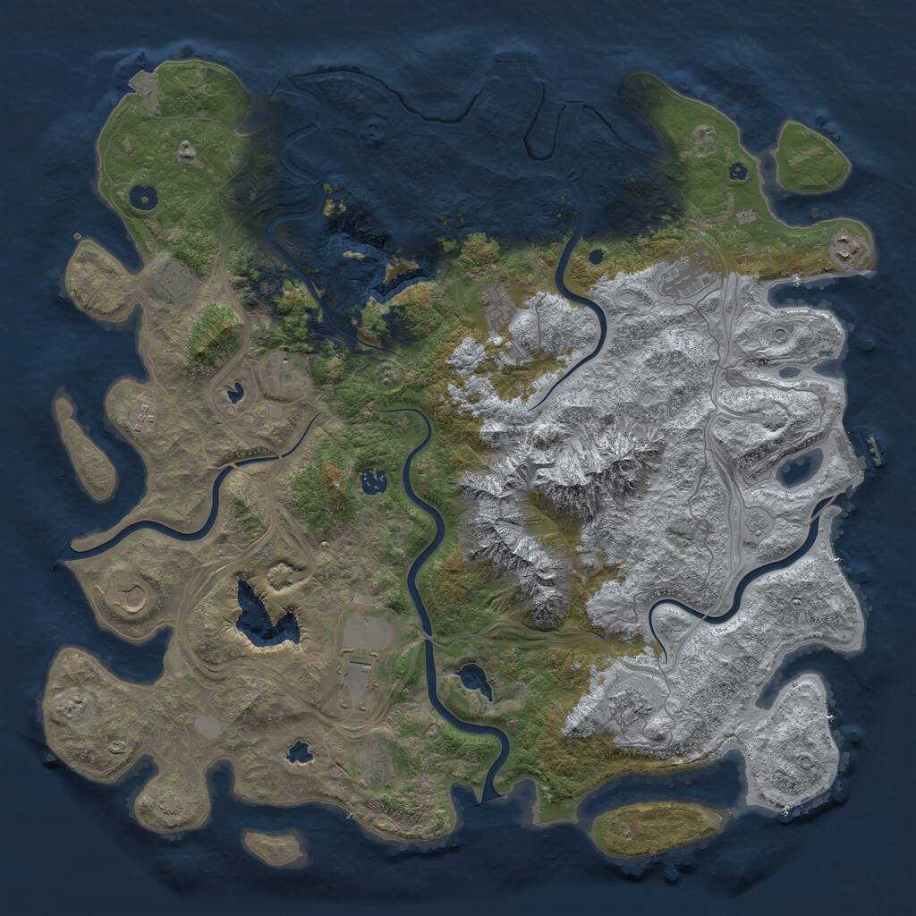 Rust Map: Procedural Map, Size: 5000, Seed: 27111982, 17 Monuments