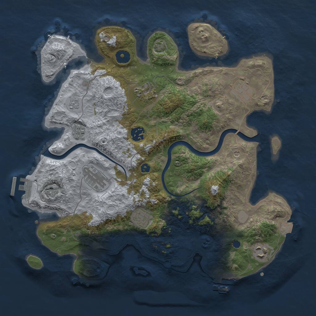 Rust Map: Procedural Map, Size: 3400, Seed: 8788754, 13 Monuments