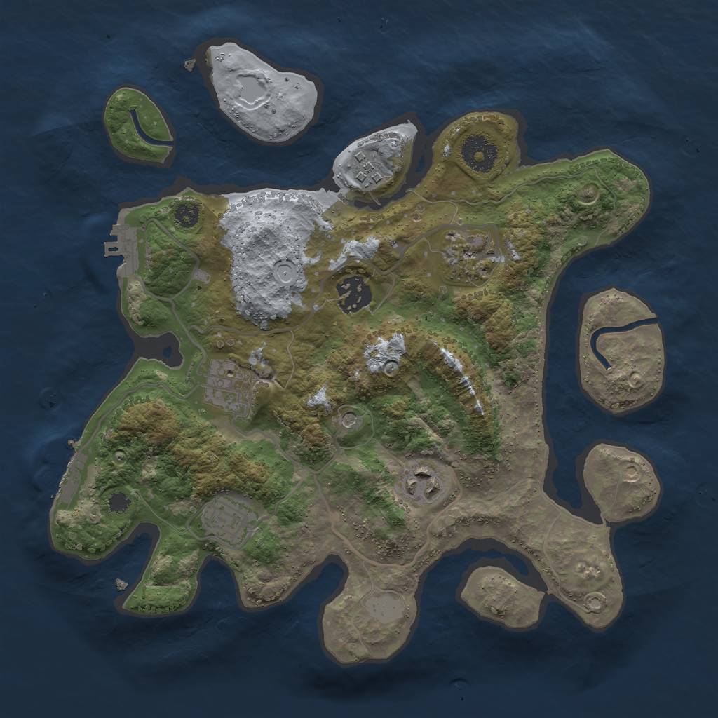 Rust Map: Procedural Map, Size: 3000, Seed: 1875628573, 14 Monuments