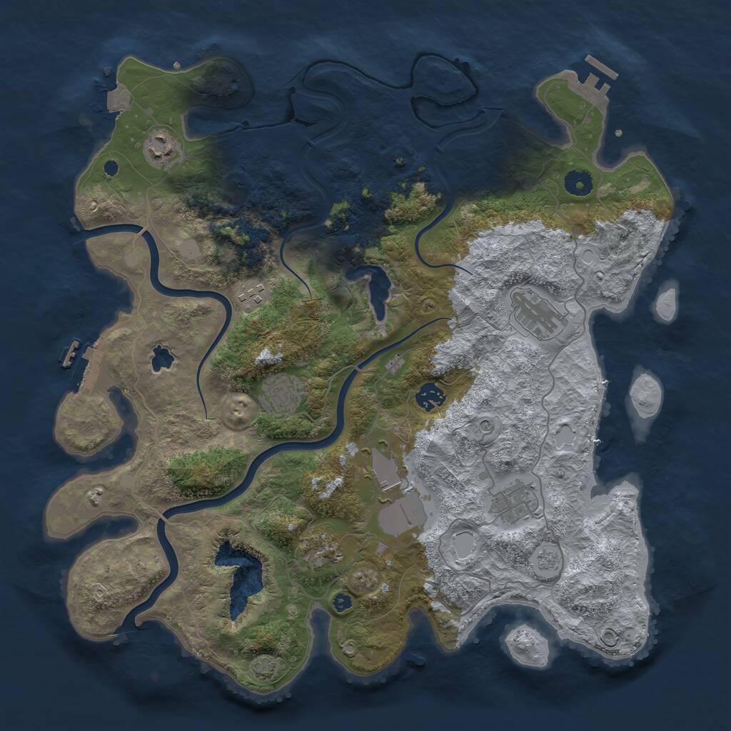 Rust Map: Procedural Map, Size: 4000, Seed: 1203583278, 14 Monuments