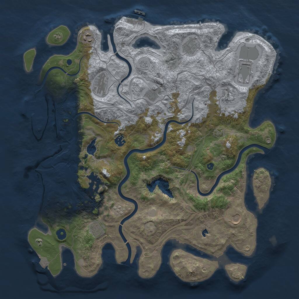 Rust Map: Procedural Map, Size: 4250, Seed: 1133137962, 17 Monuments