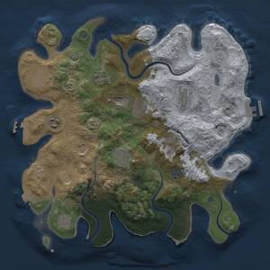Thumbnail Rust Map: Procedural Map, Size: 3500, Seed: 480153091, 18 Monuments