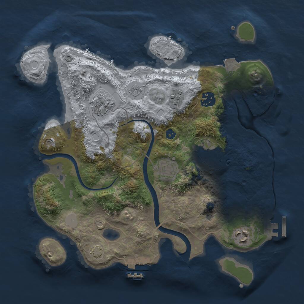 Rust Map: Procedural Map, Size: 3000, Seed: 469832, 12 Monuments