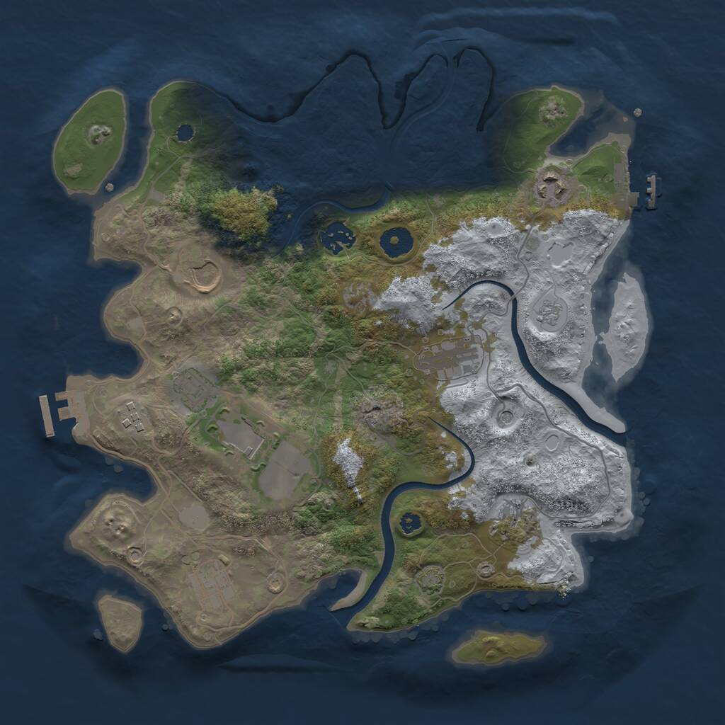 Rust Map: Procedural Map, Size: 3500, Seed: 2113555, 15 Monuments