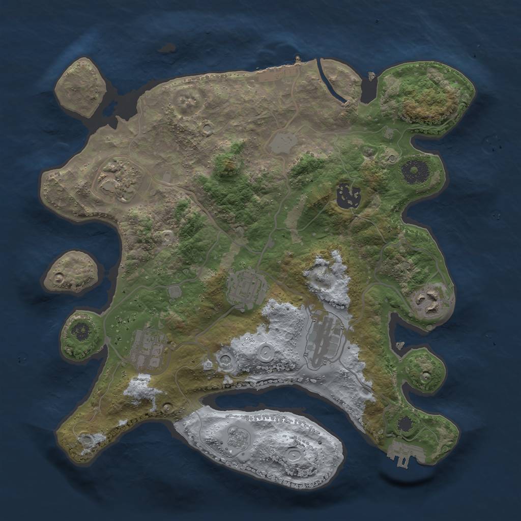 Rust Map: Procedural Map, Size: 3000, Seed: 217171286, 15 Monuments