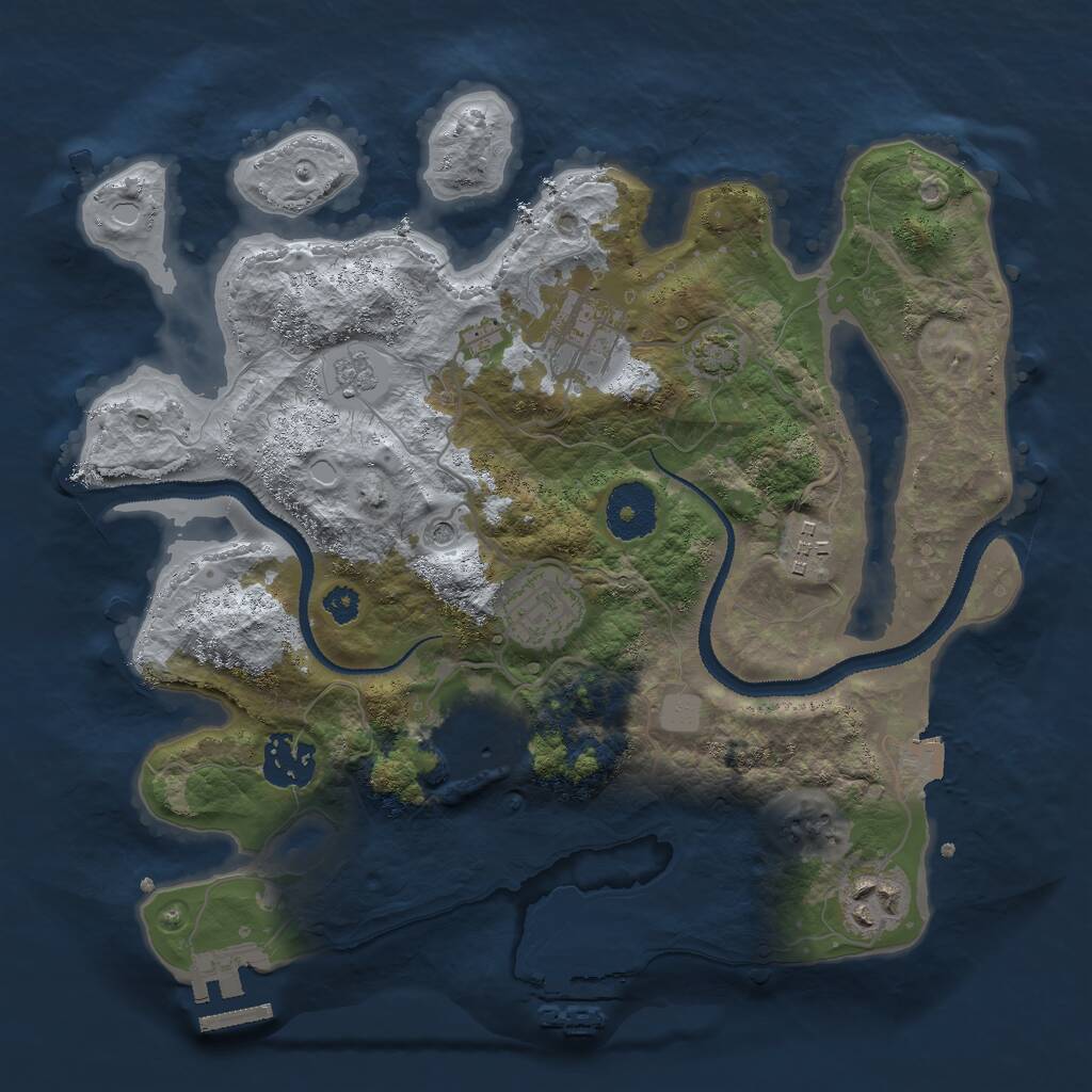 Rust Map: Procedural Map, Size: 3000, Seed: 354, 12 Monuments