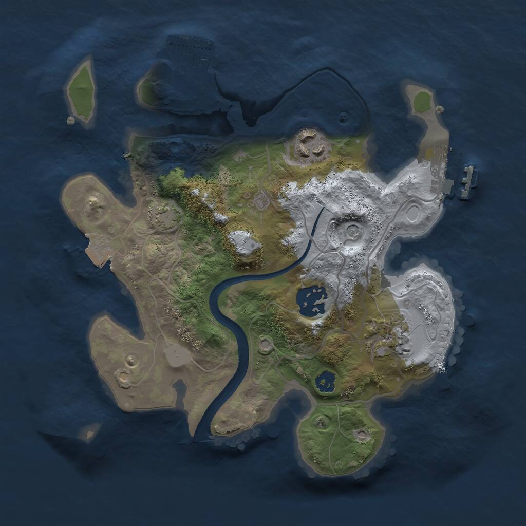 Rust Map: Procedural Map, Size: 2500, Seed: 1878854882, 8 Monuments