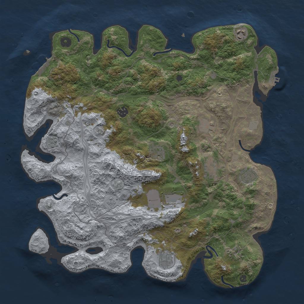Rust Map: Procedural Map, Size: 4250, Seed: 664479352, 19 Monuments