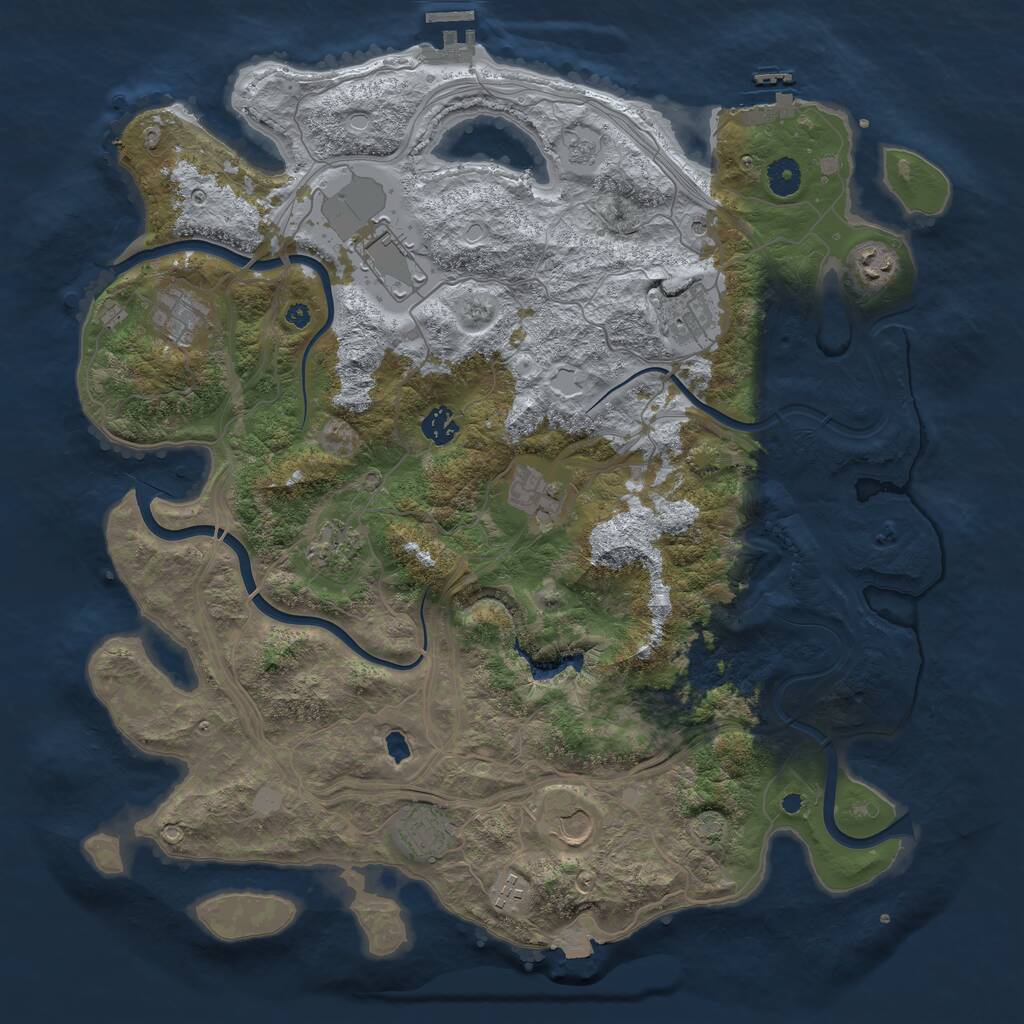 Rust Map: Procedural Map, Size: 4250, Seed: 5802533, 16 Monuments