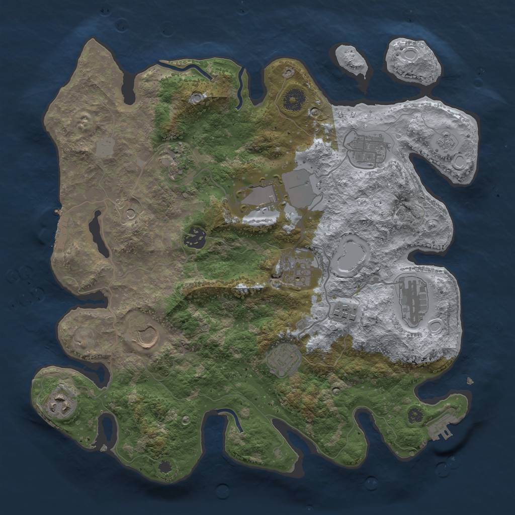Rust Map: Procedural Map, Size: 3500, Seed: 475122816, 19 Monuments