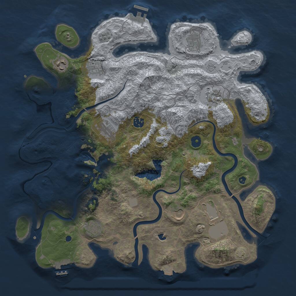 Rust Map: Procedural Map, Size: 4010, Seed: 1786342, 16 Monuments